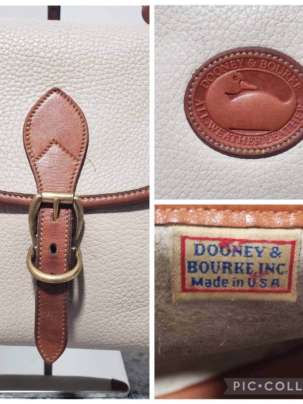 Vintage 1990s Dooney & Bourke Small All-Weather Leather Carpet Bag - Picture 7 of 16